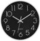 DANIEL JAMES Silent Wall Clock - 30cm Round Wall Clock for Home, Living Room, Office, Bedroom & Kitchen - Modern Analogue Clock with Easy Read Numbers - 12-inch, Silver & Black