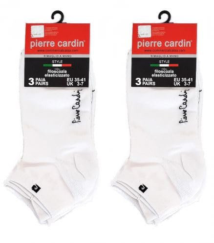 Pierre Cardin 6 PAIA CALZINI QUARTER IN COTONE FILO SCOZIA UNISEX UOMO DONNA, ART PC 200/500, COLORE BIANCO, NERO E BLU (IT, Numero, 40, 46, Regular, Corto, 6 PAIA BIANCO)