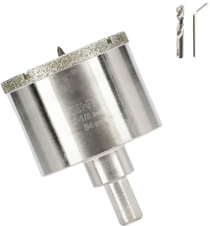 2-1/8 Pouces 54mm scie cloche carrelage foret diamant carrelage avec foret de centrage – Revêtue de diamant Adaptée pour,Verre, Marbre, Porcelaine et Céramique