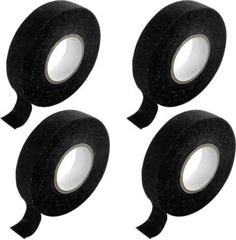 Diompirux 4 Rollos de Cinta Aislante Cables Eléctricos,19mm x 25m Cinta Adhesiva de Ttejido Automotriz,Cinta Eléctrica para Arneses de Automoción,Para Organizar Cables Y Reducir El Ruido