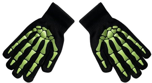 MEELYHOME Halloween-Skelett-Klauen-Handschuhe, leuchten im Dunkeln, gruselige Kostüm-Handschuhe, Party-Handschuhe, Halloween-Requisiten, leuchtende Handwärmer