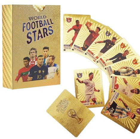 Cartes de Football 2025 Premier League et UEFA | Ensemble édition limitée – 55 Cartes dorées | Cartes de Football de la Coupe du Monde de Football 2025 | Cartes de Football dorées dans Une boîte
