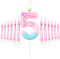 Pink Party Candles,Pink Spider Number 5 with Long Stick Candles, Surprise Party Supplies for Boys Girls Baby Birthday