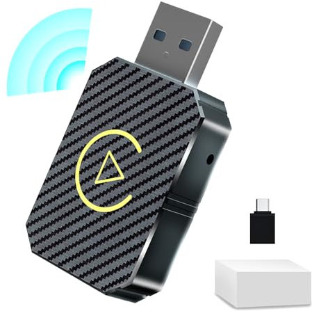 KUWUNG Wireless Carplay Adapter, Wireless Android Auto Adapter, 2 in 1 Kabelloses Carplay Auto Stick Kompatibel mit Autos ab 2016 und iOS 10+