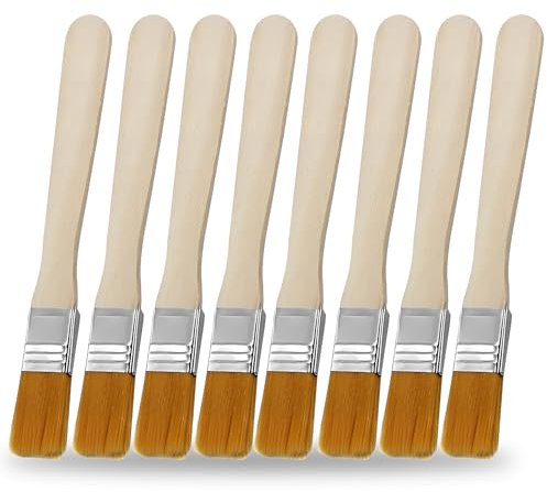 50pcs Small Paint Brush, Flat Paint Brushes Set Soft Nylon Bristle Paint Brushes Artist Craft Painting Brush Tools with Wood Handle for Acrylic Watercolor Oil