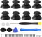 Kit profesional de repuesto para mandos PS5/PS4, palancas analógicas negras con juego completo de herramientas de reparación, piezas de repuesto ABS para controladores DualSense, estándar, delgado y
