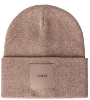Replay Unisex Strickmütze mit Logo, Taupe Gray 0217 (Grau), Einheitsgröße