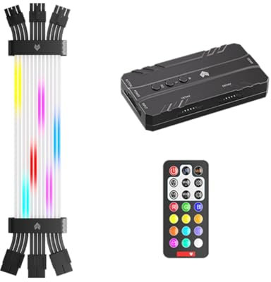 Suoumwa 3X8Pin ARGB Graphics Card Power Supply Cable RGB Power Extension Cable RGB PSU Cable for 30XX 40XX Graphics Cards A