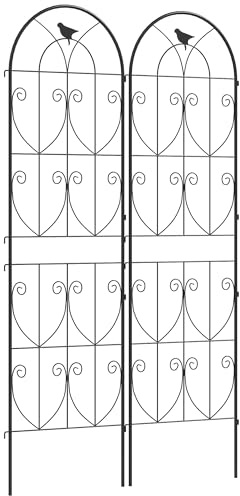Outsunny Lot de Support pour Plantes Grimpantes Oiseaux 50 x 180 cm Noir