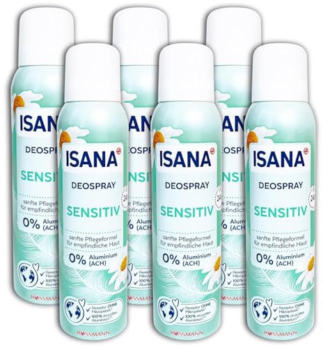 6 er Set ISANA Deo Deodorant Deospray Sensitiv 6 x 150 ml