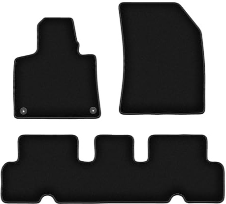 Wielganizator Velours Fußmatten passend für Citroen C4 Grand Picasso II (2013-) | Qualität: Basic - Genaue Passform, rutschfeste Untregrund 3-teilig - Schwarz