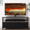 GarveeMore - Mueble de TV con 3 cajones, Banco para TV de hasta 55, Armario de TV de Madera con cajones y estantes para salón, Dormitorio, decoración, 120 x 57 x 30 cm, Color Gris