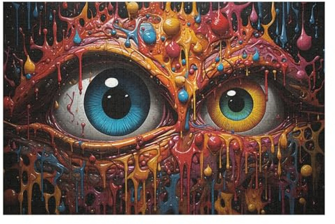 Puzzle Für Erwachsene 1000 Teiliges Art Fantasy Eyes Puzzles Holzbrettpuzzles Denksportaufgaben Für Kinder (75×50cm)