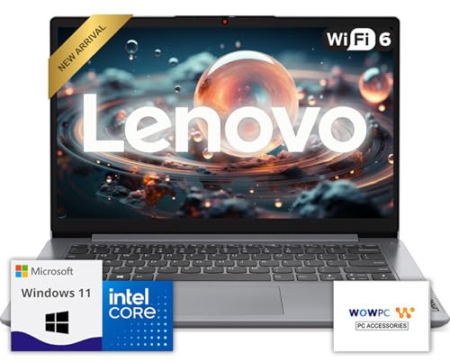 Lenovo IdeaPad Laptop with Microsoft 365 Office, Intel High Performance CPU, 4GB RAM, 1TB Cloud & 128GB Storage, 11 Hour Battery, SD-Card Reader,Webcam + WiFi 6, Windows 11