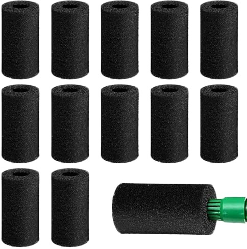 DOPENSPI 12 Stück Filterschwamm,8cm rund Vorfilterschwamm Aquariumfilter Filter Zubehör Tank Pumpe Aquarium Vorfilter-Schwamm Schwarz Filterschwamm für Fisch Garnelen
