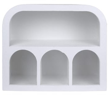 Rebecca Mobili Wandregal, Hängeregal für die Wand, Weiß MDF, Moderner Stil – Maße HxBxT: 30,5 x 35,5 x 14 cm – Art. RE7268