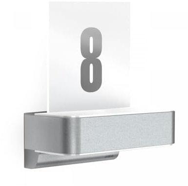 Steinel LED-Außenwandleuchte L 820 S silber, inkl. Hausnummer, 9,8 W, 679 lm, 160° iHF-Bewegungsmelder, 5m Reichweite
