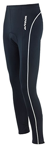 Airtracks Herren Thermo Fahrradhose Lang - Radhose - Radlerhose - 3D Coolmax gepolstert - Atmungsaktiv - Reflektoren - Zip Tasche