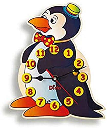 Dida - Wanduhr Pinguin, Analoge Uhr Zum Aufhängen Für Das Kinderzimmer, Der Lustige Pinguin Ist EIN Ideales Kleines Geschenk, Optimal Auch Im Kindergarten