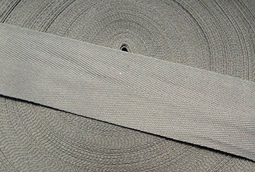 5 m Baumwollband 40 mm grau