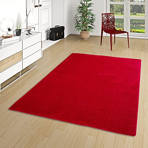 Snapstyle Hochflor Velours Teppich Luna Rot in 24 Größen