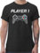 T-Shirt Herren - Partner-Look Familie Papa - Player 1 Vintage - XL - Schwarz - Familien Tshirts dad Tshirt Partnerlook Gaming Shirt Partner t-Shirts Vater Family Look one Shirts männer t Number