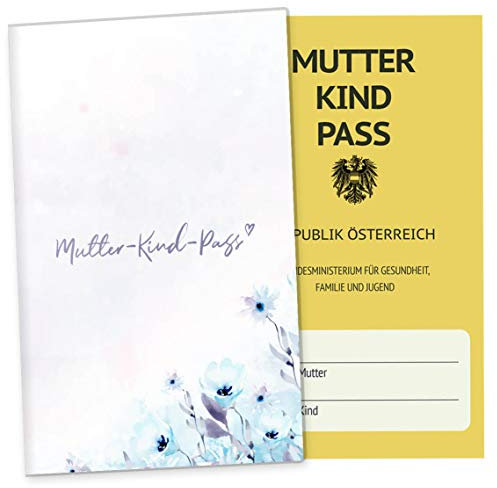 OLGS Mutterkindpasshülle Österreich - Aquarell Winter Design, Schutzhülle mit Ultraschallbildfach – Florentina Kollektion