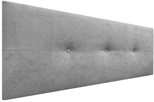 DHOME Kopfteil aus Kunstleder oder Stoff AQUALINE Pro Kopfteil Polsterkopfteil Luxusbett (Stoff Grau, 160cm (Betten 150/160))