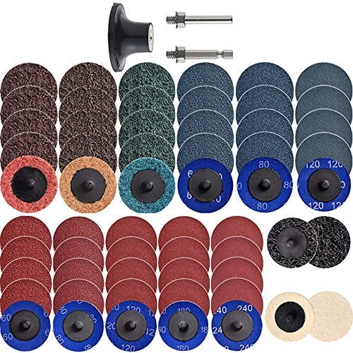 NYXCL 60Pcs 2 Zoll Quick Change Sanding Discs Set 2Pcs 1/4Halter Die Schleifer Surface Conditioning Burr Rust Paint Removal