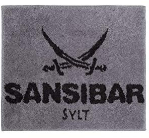 Sansibar Badematte ca.55x65 cm Badteppich Badvorleger Silber/Anthrazit
