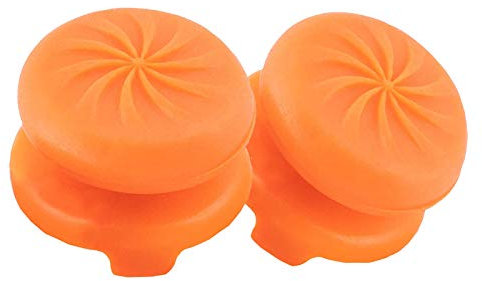 TEUVO Thumbsticks, Silicona Thumbsticks Grips Gorras para PS4 Joystick y para PS5 Joystick a Aumentar Precisión, Objetivo y Consuelo, Naranja, 2 Pcs