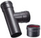 Linea Pellets Raccordo a T; Codino F - Nero - ø 80 mm, Con tappo raccogli condensa - Raccordo a T con tappo cieco - Braga a T - Stufa a pellet