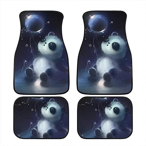 Cumagical Teppich mit süßem Panda-Motiv, passend für Auto-Fußmatten, modisch, für vorne und hinten, 4-teiliges Set, passend für die meisten Autos