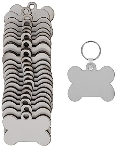 Artibetter 24Pcs Knochen- Förmigen Weiße Leere Sublimation Schlüssel Kette MDF Leere Schlüsselbund Wärme Transfer Blank Schlüsselanhänger Doppelseitige Gedruckt Schlüsselbund