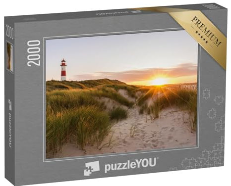 puzzleYOU: Puzzle 2000 Teile „Leuchtturm auf Sylt, Schleswig-Holstein, Deutschland“ – aus der Puzzle-Kollektion Europa, Ostfriesland