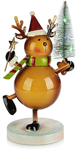 com-four® LED Weihnachtsdeko aus Metall - Blechfiguren im weihnachtlichen Design - Beleuchtete Dekofiguren für die Adventszeit - winterliche Dekoration