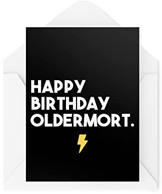 Tongue in Peach Geburtstagskarten Happy Birthday Oldermort-Karte Harry Potter Fan Voldermort Hogwarts Teenager für ihn und sie Banter Movie Wizard CBH662 TIP CARDS CBH662 Weiß 21 x 15 x 0.2 cm