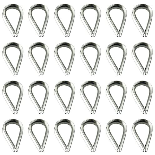 24 pezzi M3 304 in acciaio inox capicorda fune metallica ditali per cavi in acciaio da 2,5-3,0 mm
