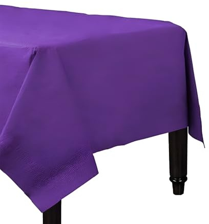 Karrma Ltd. 4 x Purple Paper Table Cloth 90 x 90cm Disposable Table Cover For All Occasions Baby Shower, Wedding, Birthday, Christmas, Halloween, Easter Party Decorations