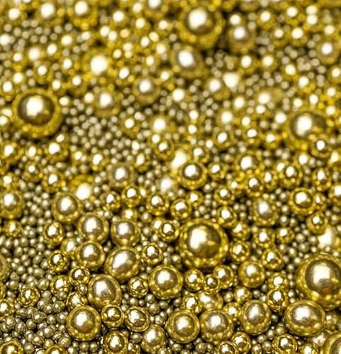 Metallic/Shimmer Balls Edible Cupcake Cake Topper Sprinkles (35g Pouch) (Metallic Gold)