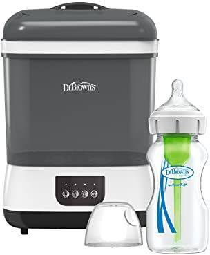 DR BROWN'S Options Plus Anti-Colic Wide Neck Baby Feeding Bottle with Electric Steam Steriliser and Dryer