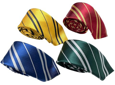 Seaehey Krawatte Magische Krawatte Gestreifte Bedruckte Tie Striped Tie Necktie Multicoloured Wizard School Wizard Cloak Accessory Halloween Carnival Christmas Gifts (All+4, all)