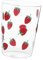 KICHOUSE 1 Pezze Bicchiere con Stampa Fragole, Bicchieri Acqua Vetro da 350ml, Tazza per Latte, Caffè, Succhi di Fruttae e Tè, per Uso Ufficio e Resistente alle Temperature