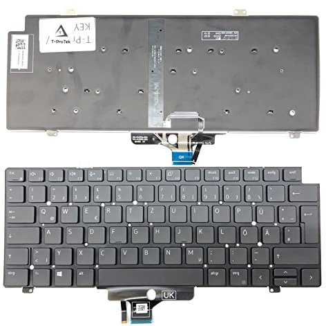 T-ProTek DEUTSCHE - Schwarz Tastatur Keyboard mit Beleuchtung kompatibel für Dell Latitude 7420