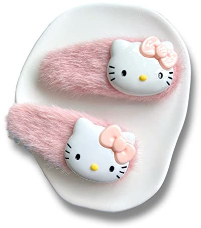 Y2K Lot de 2 pinces à cheveux en forme de chaton mignon - Rose moelleux