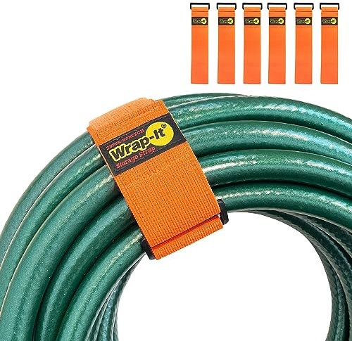 Super Stretch Wrap-It Storage Straps – (6) 45,7 cm orange – elastische Klettverschlüsse – Verlängerungsschnur-Organizer, Schlauch- und Kabelgurte, Kordelwicklung, Wrap-It Storage Keeper, Garage und