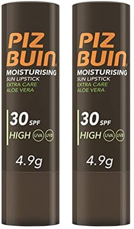 Piz Buin Aloe Vera Extra Care Sun Lipstick, SPF30, High (Packung mit 2)