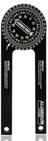 ieron Goniometro per troncatrice da 17,8 cm, angolo a 360°, in alluminio, professionale, per angoli interni ed esterni, battiscopa, lavorazione del legno, edifici