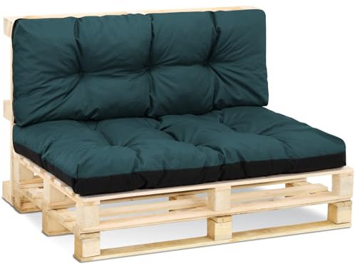 Amazinggirl Palettenkissen Outdoor Kissen Rückenkissen 40 x 120 cm - Auflagen für Paletten Europaletten Palettensofa und Palettenmöbel Palettenpolster Grün