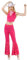 DEGUISE TOI - Déguisement complet cowboy rose sexy femme - Bandana - Haut - Pantalon - Chapeau - M - Rose - Déguisements adultes - 100% Polyester - Lavage à la main - Carnaval